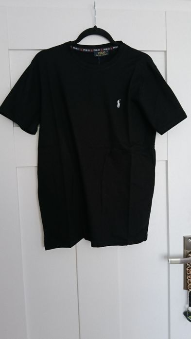czarny t-shirt Polo