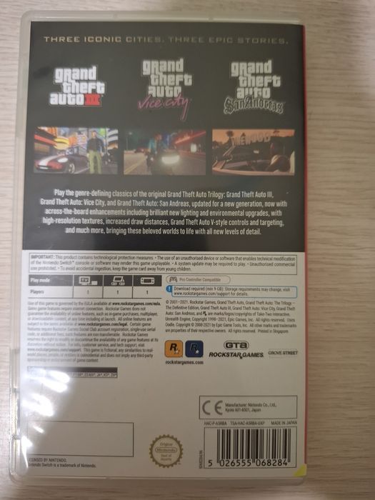 GTA The Trilogy: Definitive Edition длa Nintendo Switch. Картридж в ідеалі

THE TRILOGY