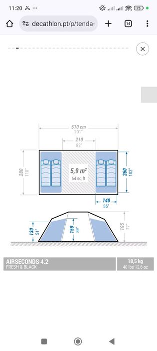 Tenda black e fresh 4.2
