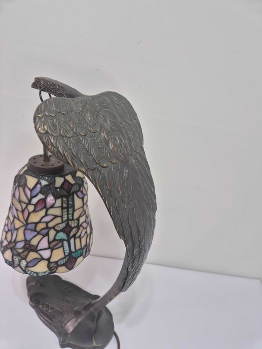 Lampa witrażowa z brązu