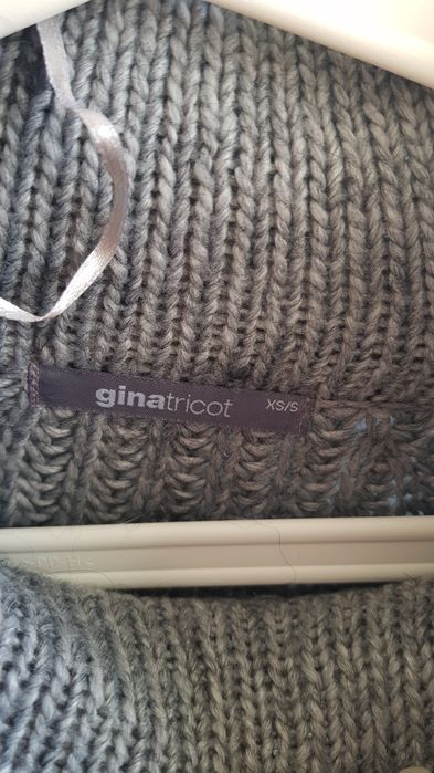 Ponczo kardigan sweter  XS S wełna alpaka