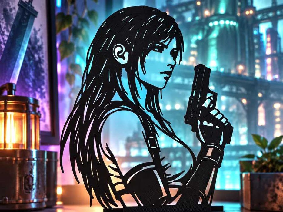 Tifa Lockhart Final Fantasy Figurka Stojąca Podstawka Gaming Prezent