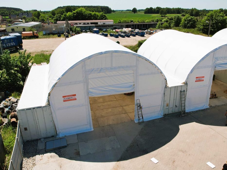 Zadaszenie Kontenerowe 10x12m 900/m2 magazynowy, wiata kontenerowa)