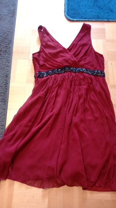 Sukienka damska elegancka wyjściowa bordowa rozmiar L