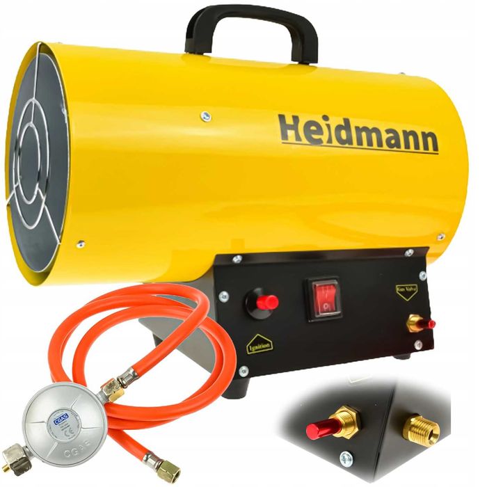 NAGRZEWNICA GAZOWA 20KW dmuchawa 500m3/h + wąż, reduktor