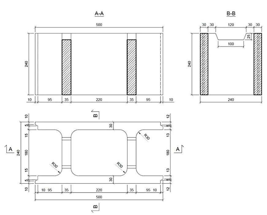 bloczek szalunkowy zalewowy 24cm pustak oporowy fundament ściana nośna