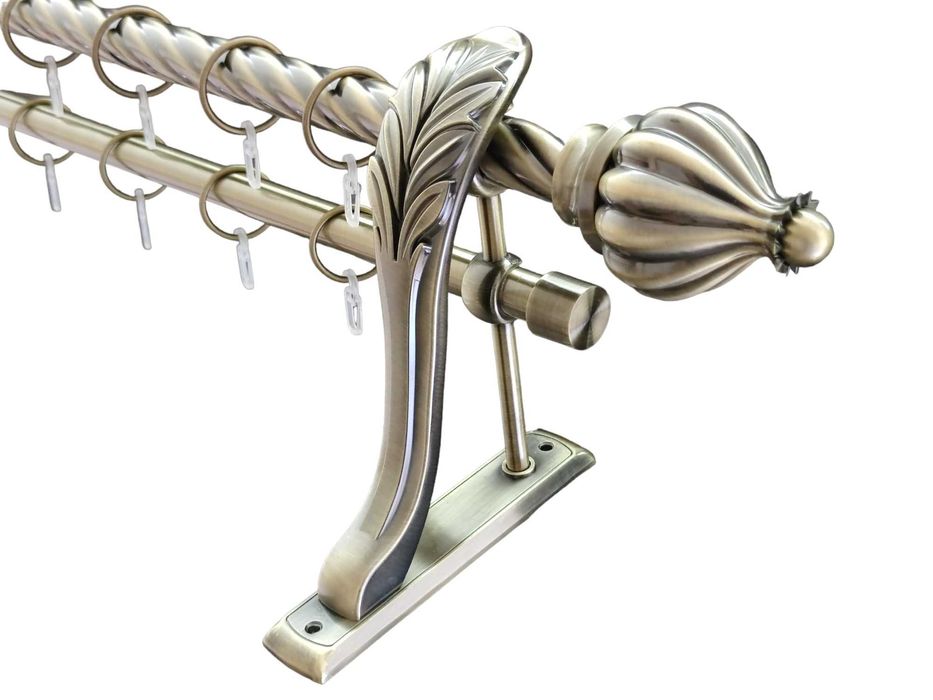 Карниз для штор Orvit металевий кручена ретро 19/25мм Таджа Антик 3м