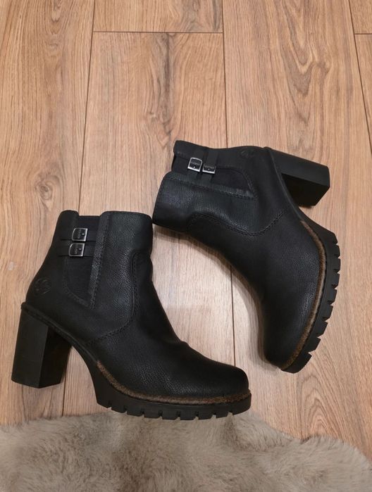 Botki Rieker obcas 40 czarne