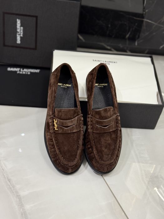 Mokasyny YSL Suede Brown