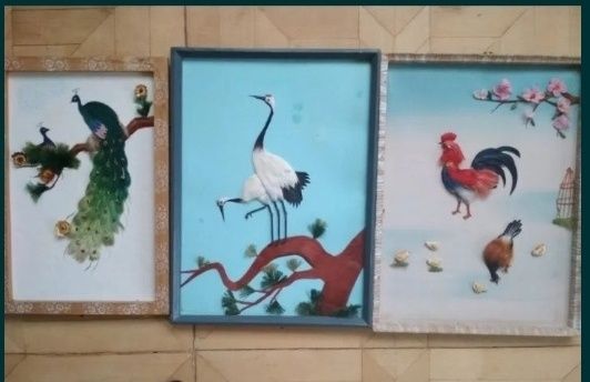 Картины панно слон . Дерево металл.