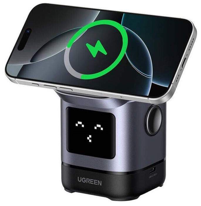 Ładowarka indukcyjna UGREEN Uno W709 2w1 25W Czarny Qi MagSafe