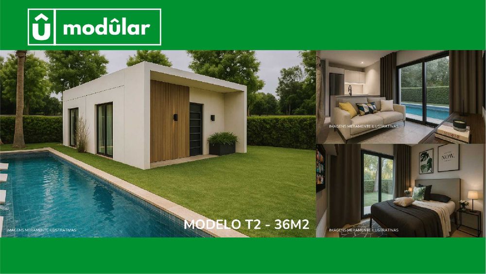 Casas Móveis Modulares - T0 18m² - T1 27m² - T2 36m²