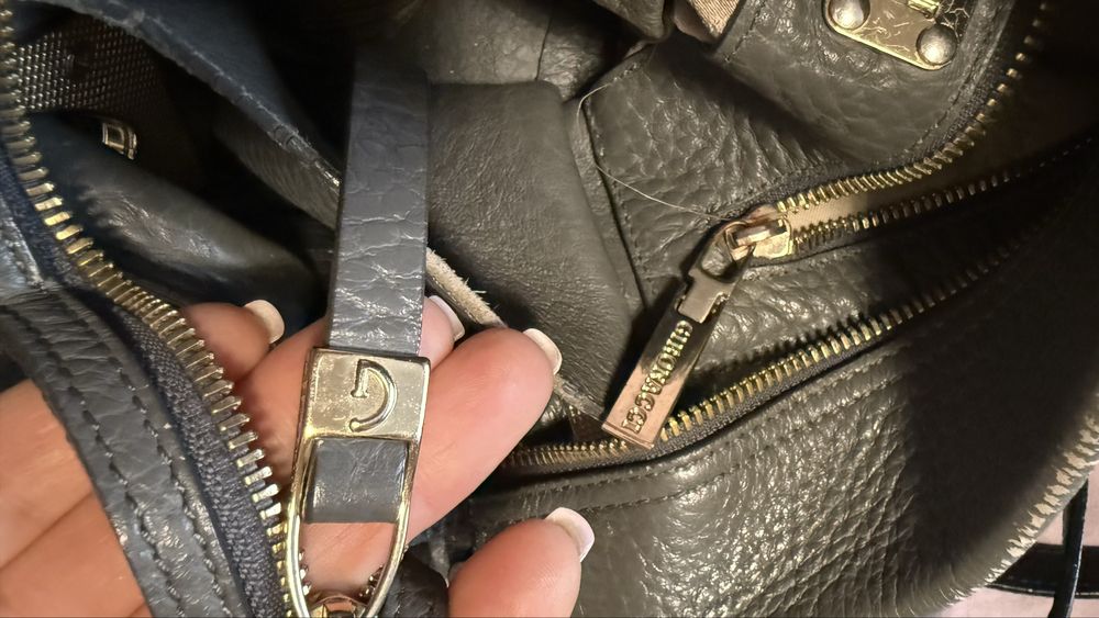 Сумка шкіряна сіра