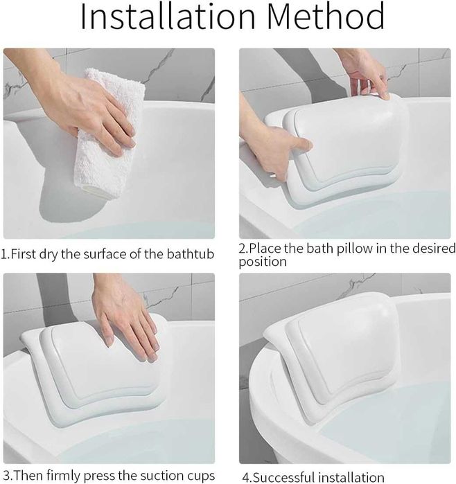 Ergonomiczna poduszka do kąpieli z przyssawkami – Lonkenn