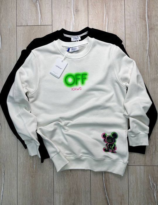 OFF-white x kaws мужской брендовый свитшот кофта батник реглан