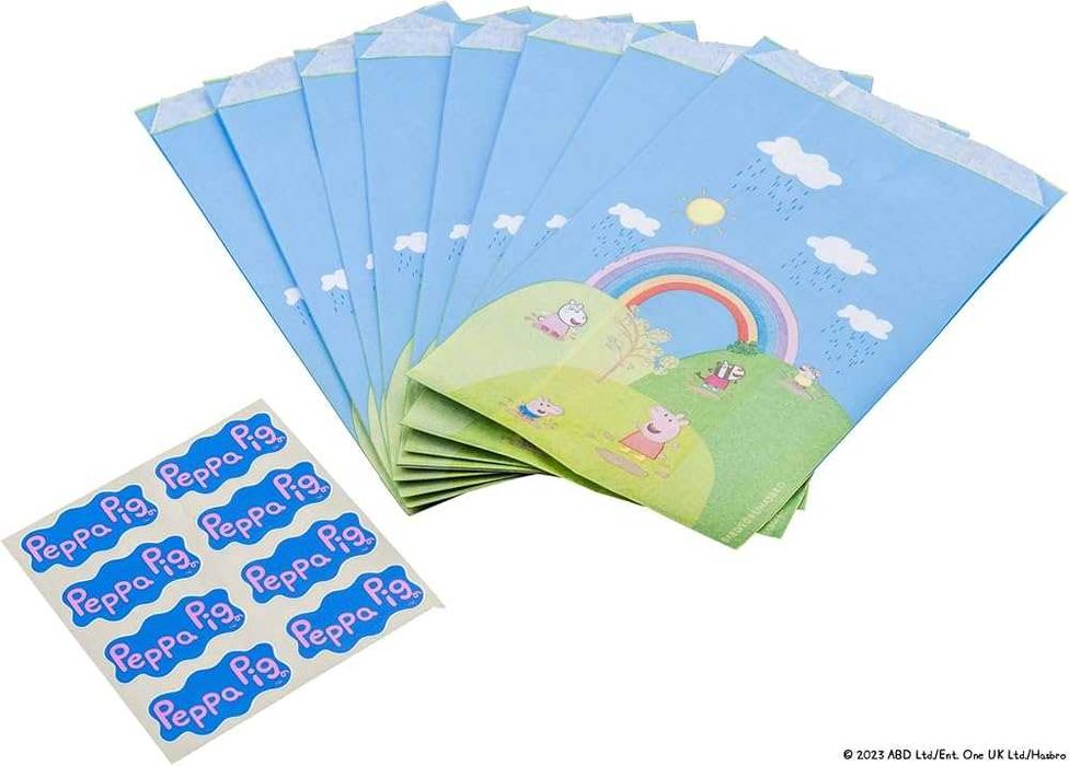 Dr.Oetker Papierowe torebki imprezowe z naklejkami,świnka Peppa 16 el.