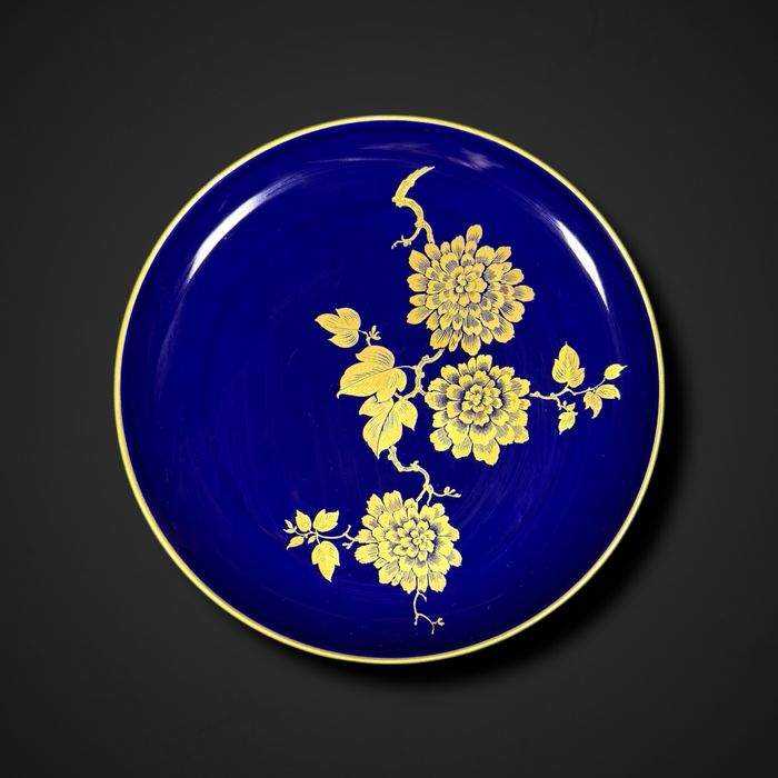 Patera kobaltowa ze złoconym motywem piwonii Kaiser b6/01042