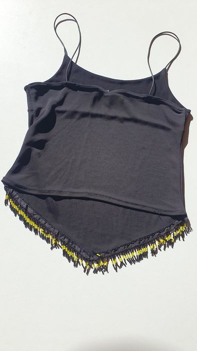 Top Vintage - Top Preto com Miçangas - Top de Alças - Tamanho S