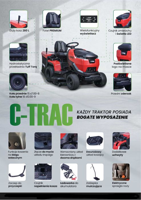 Traktorek kosiarka C-trac-103HC Premium v-twin 3lata gwarancji Raty 0%