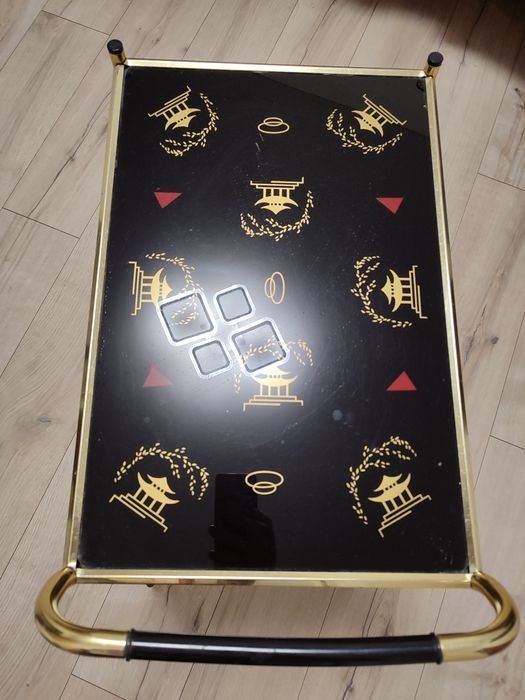 Вінтажний Кавовий сервірувальний столик на колесах Візок