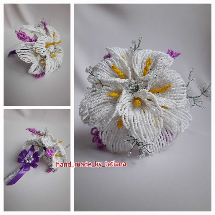 Весільний букет "Калли" (бісероплетіння)