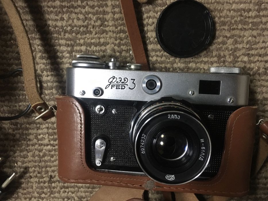 Фотоапарат ФЭД-3 + спалах, коробка, паспорт, маршрутна карта