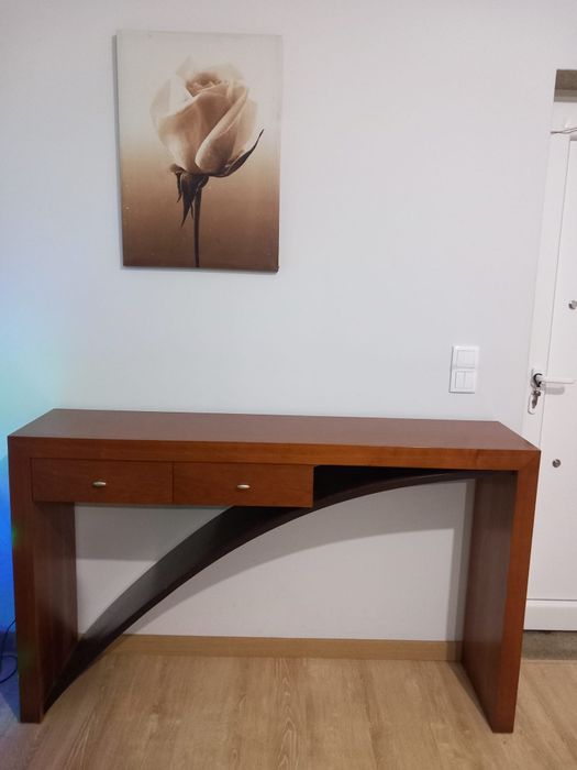 Mobília de sala completa em mogno e cerejeira com 3 sofás,2 em pele e