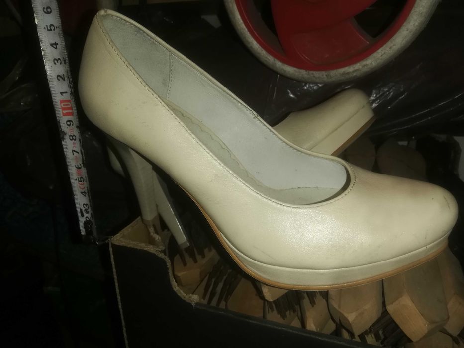 Buty damskie 39 szpilki koturny platformy kremowe 38 zimowe