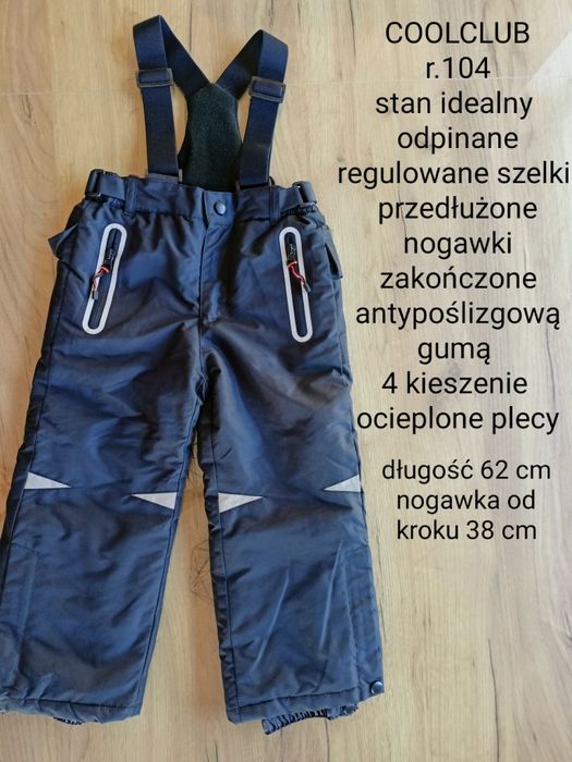 Smyk Coolclub 104 spodnie zimowe snowboard narciarskie