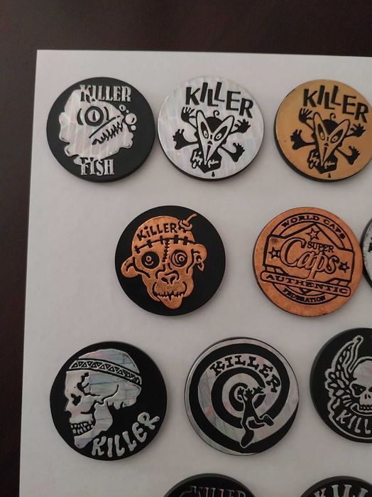Lote 13 Tazos Killer Caps, official WCF, punk, anos 90, vintage, retro