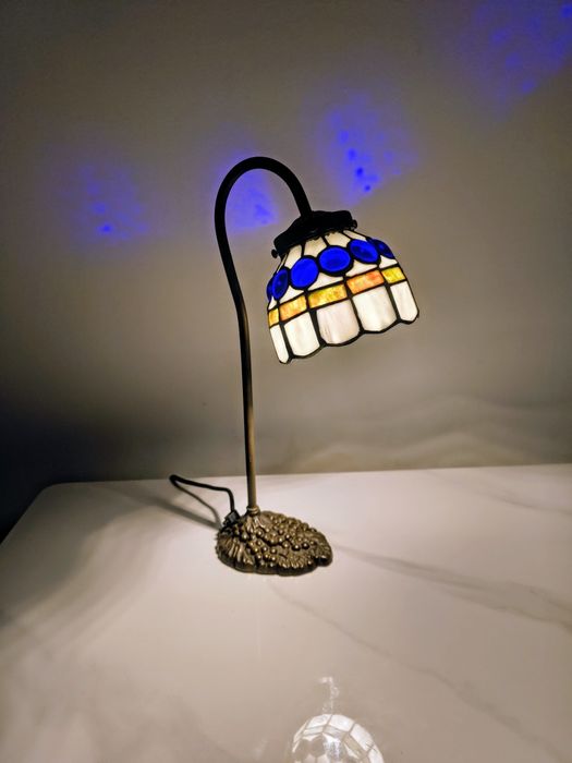 Lampa biurowa witrażowa nocna  Tiffany