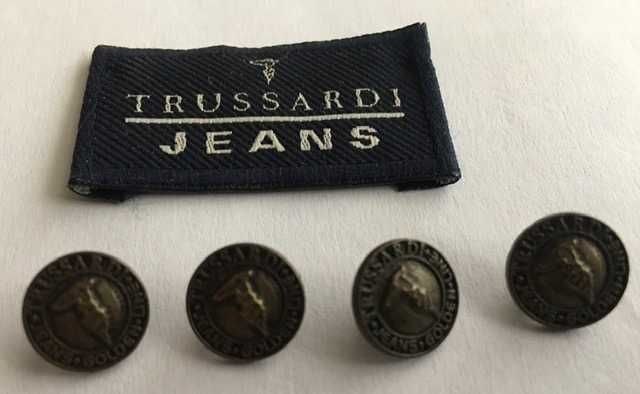 Оригинал Италия Труссарди Trussardi метал пуговицы 4 шт. бирка