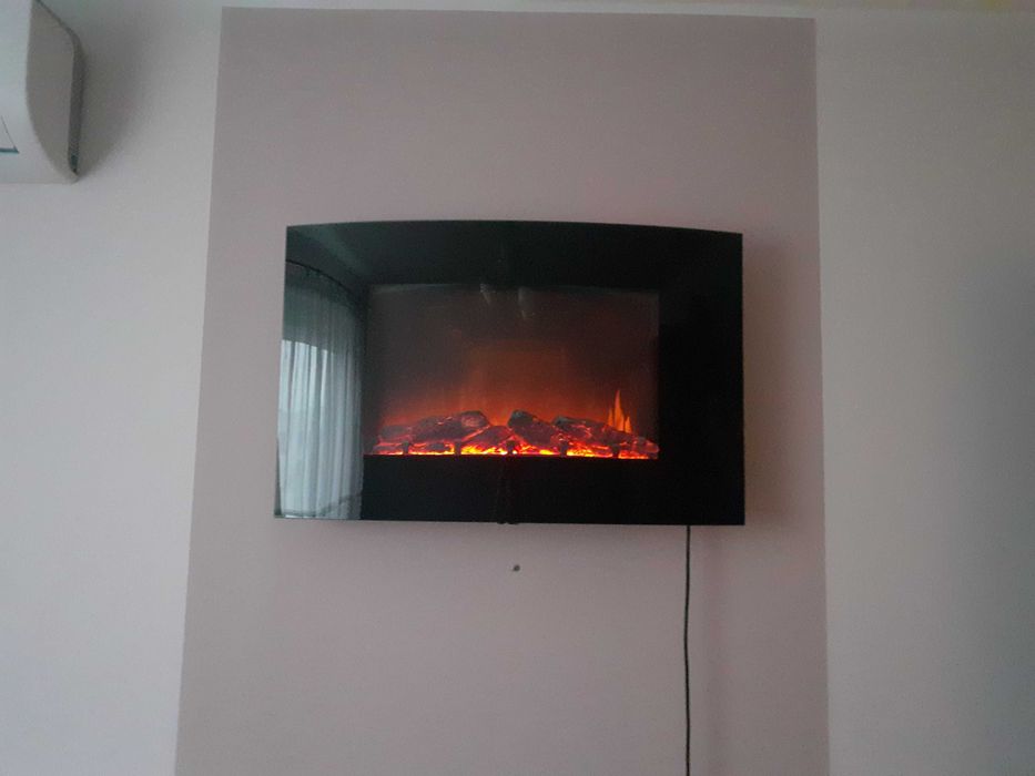 Ścienny kominek elektryczny z pilotem SKAN . GDAŃSK