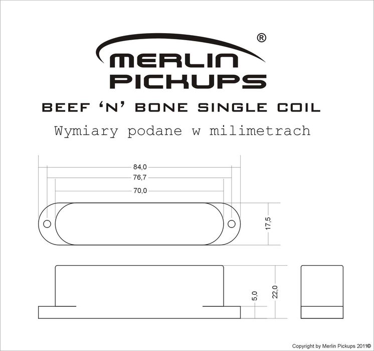 Merlin Beef 'n' Bone Ceramic Single Coil  singiel przetwirnik gitarowy