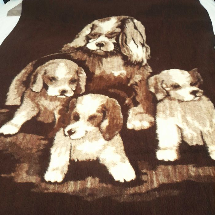 Śliczny dwustronny gruby koc "Arosa"stan idealny