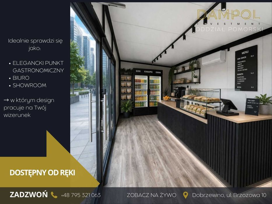 nowoczesny pawilon 8x3 24m2 /handlowy, biurowy, gastronomia, domek /GDANSK