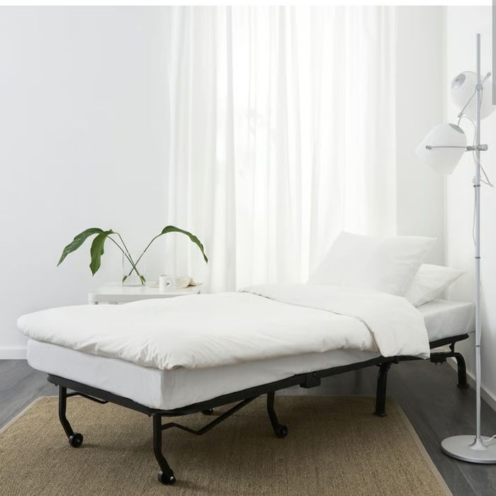 Ikea rozkładany szary fotel