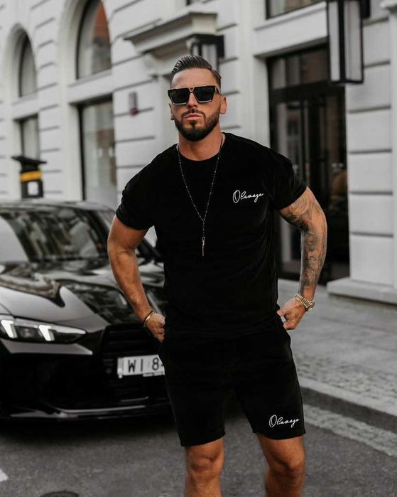 O la voga dres komplet welur męski night thread czarny M XL