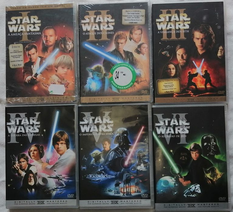 StarWars I, II, III, IV, V e VI - dvds  originais