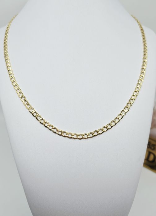 Złoty łańcuszek splot pancerka dmuchany próba 585 14k waga 6.44