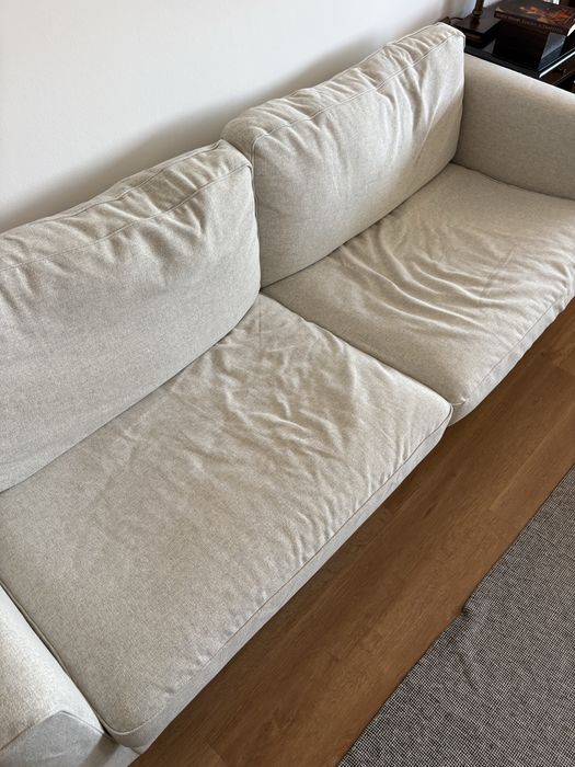 Sofa IKEA Parup 3 Lugares Bege Capa Nova