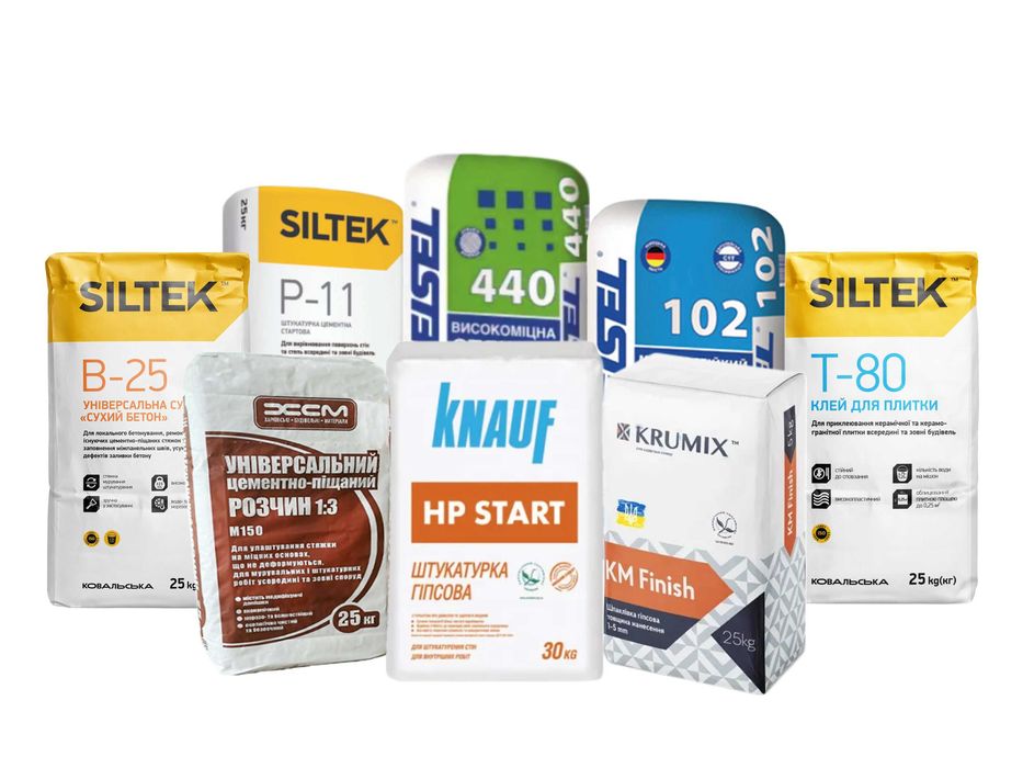 Купити ЦПС Шпаклівки Штукатурки Клей Т803 SILTEK Knauf Kreisel KRUMIX