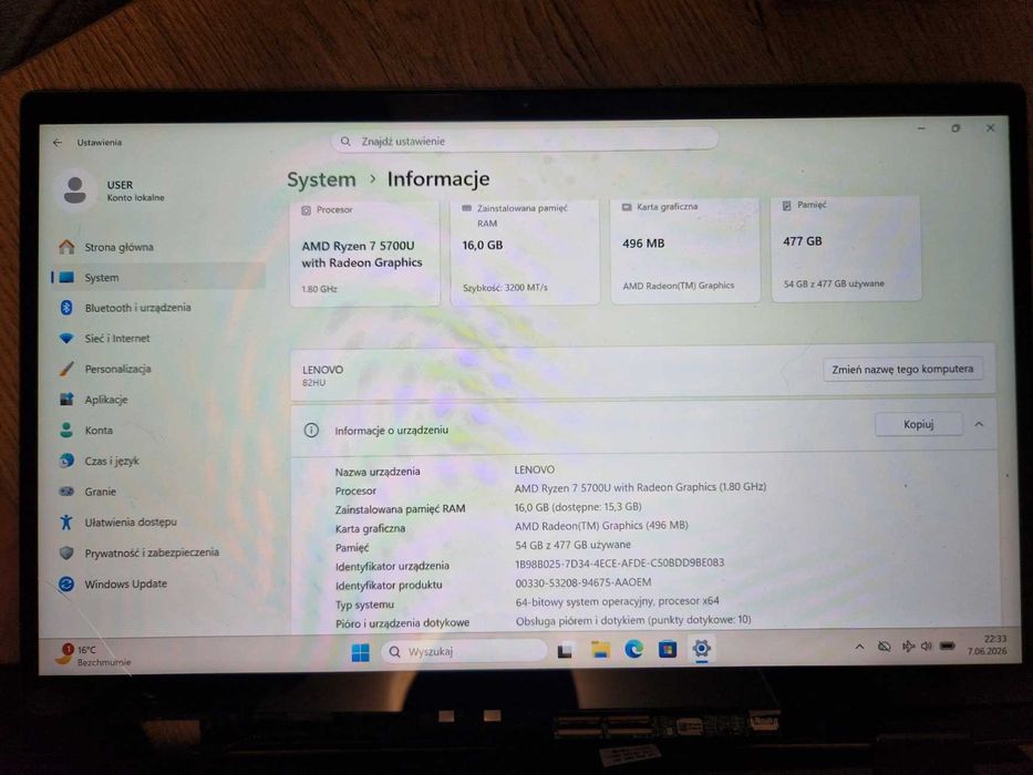 Laptop Lenovo IdeaPad Flex 5