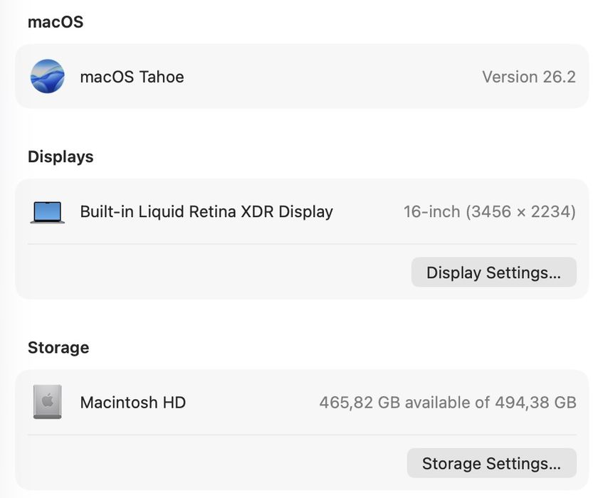 MacBook Pro 16’ 2021 M1 Pro 16 GPU 32GB RAM 512GB 87%