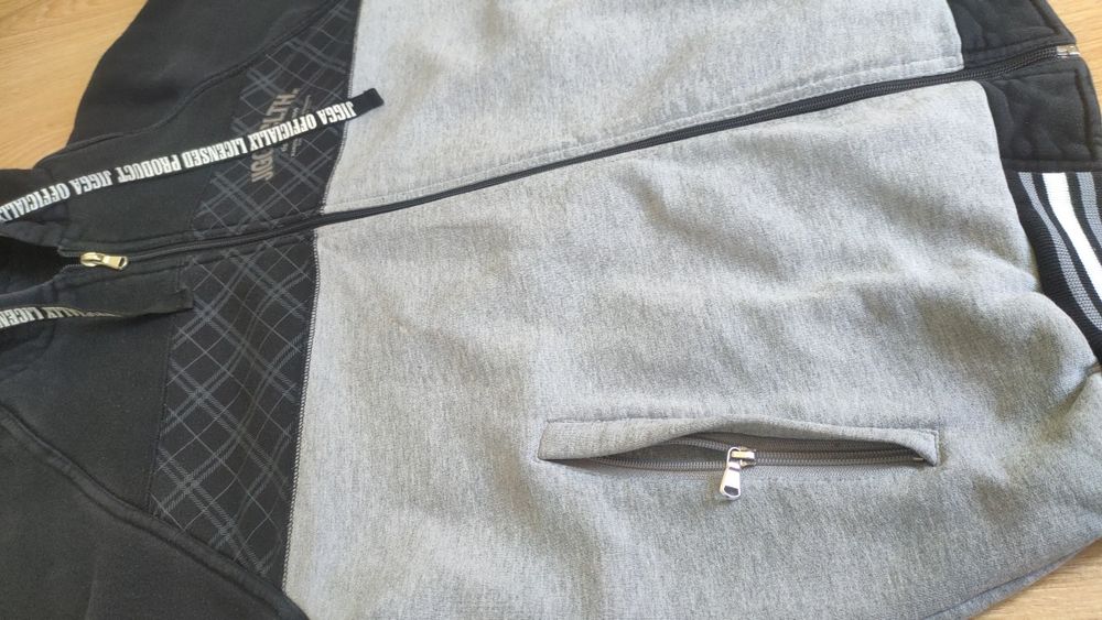 Bluza Jigga Wear 77 z kapturem czarno-szara