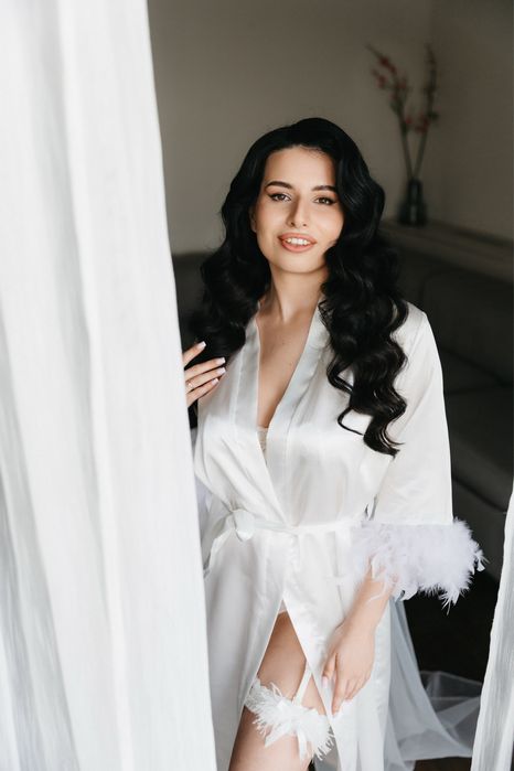 халатик довжини міді для ранку нареченої