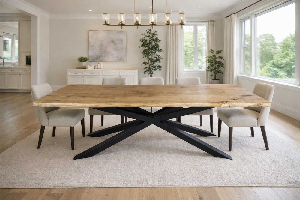Stół Pająk Dębowy LOFT 100% Lite Drewno DĄB Rozkładany.