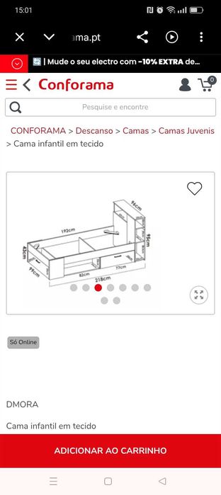 Cama infantil com arrumação