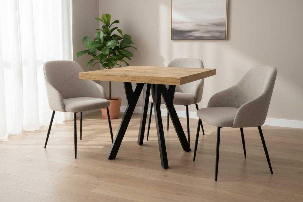 Stół rozkładany DEER SQUARE 100/200 LOFT, Nogi Y, do salonu, jadalni