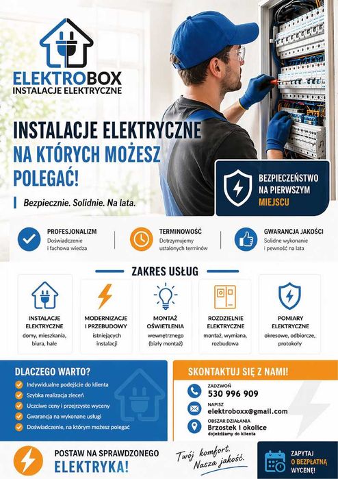 elektryk  instalacje elektryczne, pomiary elektryczne, modernizacja